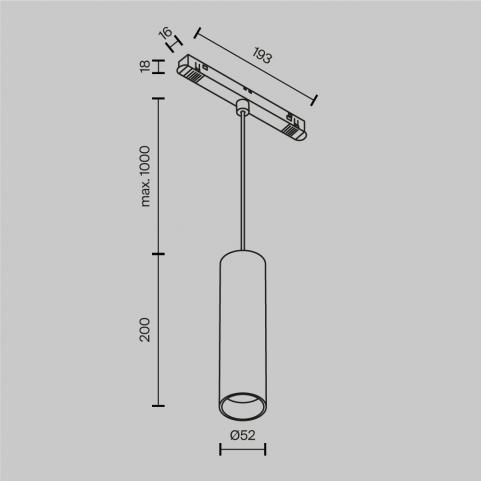 Трековый подвесной светильник Maytoni Technical Exility 3000K  Focus LED TR041-2-12W3K-BBS