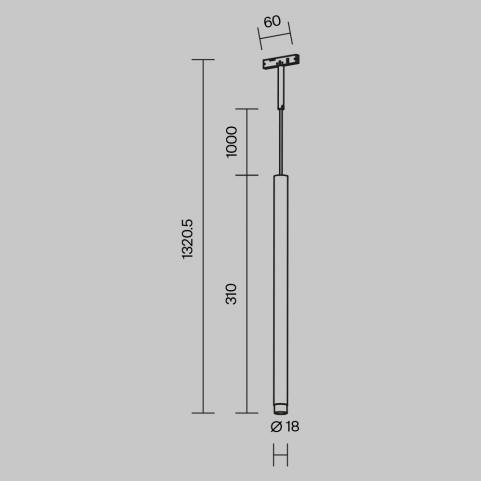 Трековый подвесной светильник Maytoni Technical Levity 2700К Skim TR191-1-3W2.7K-M-BBS